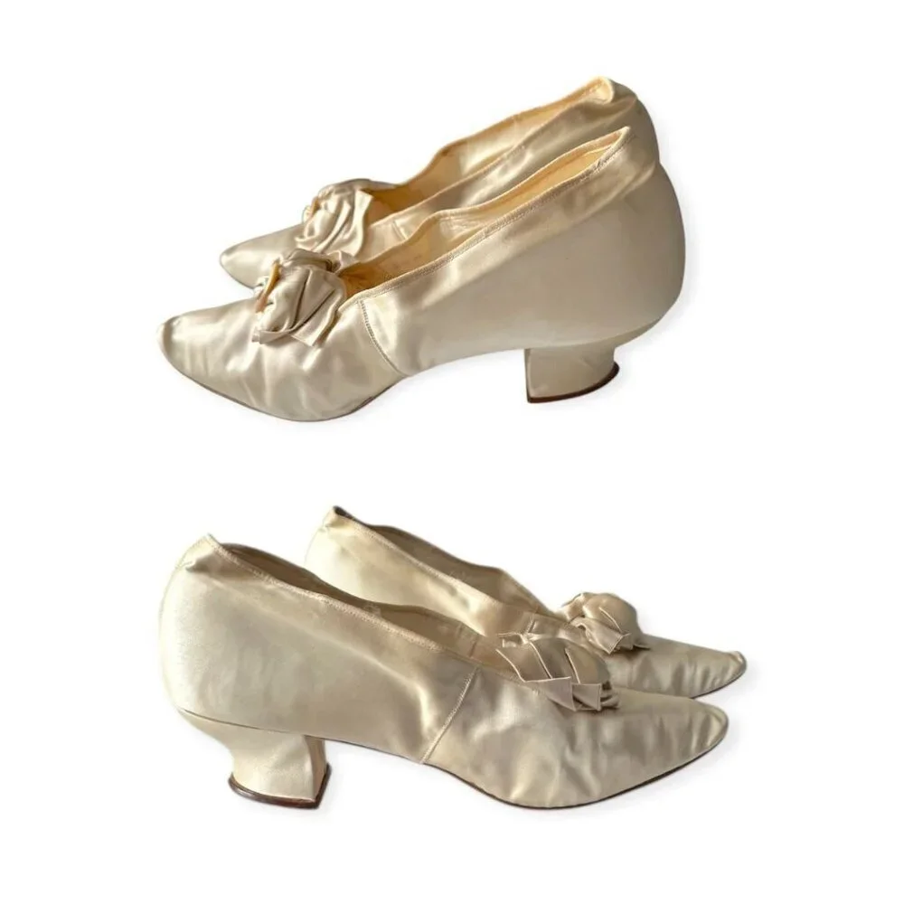 Antique Wedding Shoes by A.J. Cammeyer – Circa 1890s-1920s, Size 6B‎